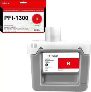 PFI-1300R Ink Tank 330ml Pigment PFI-1300 Ink Cartridge for Canon imagePROGRAF PRO-2000 PRO-2100 PRO-4000 PRO-4000S PRO-4100 PRO-4100S PRO-6000 PRO-6000S PRO-6100 PRO-6100S (Red) PFI-1300R Ink Tank 330ml Pigment PFI-1300 Ink Cartridge for Canon imagePROGRAF PRO-2000 PRO-2100 PRO-4000 PRO-4000S PRO-4100 PRO-4100S PRO-6000 PRO-6000S PRO-6100 PRO-6100S (Red)