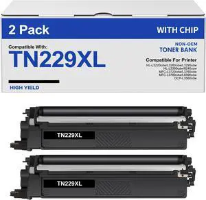 TN229 TN229XL Black Toner Cartridges: Compatible for Brother TN229XLBK TN229BK TN 229BK MFC-L3780CDW HL-L3220CDW HL-L3280CDW MFC-L3720CDW HL-L3300CDW HL-L3295CDW Printer (2 Pack) TN229 TN229XL Black Toner Cartridges: Compatible for Brother TN229XLBK TN229BK TN 229BK MFC-L3780CDW HL-L3220CDW HL-L3280CDW MFC-L3720CDW HL-L3300CDW HL-L3295CDW Printer (2 Pack)