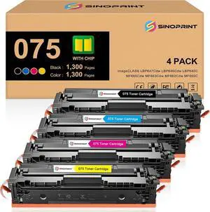 075 Toner Cartridge Compatible Replacement for Canon 075 use with Color imageCLASS LBP640 LBP640C LBP646Cdw LBP647Cdw MF660 MF660C MF662Cdw MF663Cdw MF665Cdw Series Printer-4 Packs 075 Toner Cartridge Compatible Replacement for Canon 075 use with Color imageCLASS LBP640 LBP640C LBP646Cdw LBP647Cdw MF660 MF660C MF662Cdw MF663Cdw MF665Cdw Series Printer-4 Packs