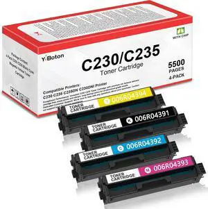 C230 C235 High Capacity Toner Cartridge with Chip, Replacement for Xerox 006R04391 006R04392 006R04393 006R04394, Compatible with Xerox C230DNI C235DN Printer, Black Cyan Magenta Yellow 4-Pack C230 C235 High Capacity Toner Cartridge with Chip, Replacement for Xerox 006R04391 006R04392 006R04393 006R04394, Compatible with Xerox C230DNI C235DN Printer, Black Cyan Magenta Yellow 4-Pack