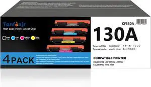 130A Toner Cartridges 4 Pack Replacement for HP 130A CF350A CF351A CF352A CF353A, Compatible with Color Pro MFP M177fw M176n M177 M176 Printer (Black, Cyan, Magenta, Yellow) 130A Toner Cartridges 4 Pack Replacement for HP 130A CF350A CF351A CF352A CF353A, Compatible with Color Pro MFP M177fw M176n M177 M176 Printer (Black, Cyan, Magenta, Yellow)