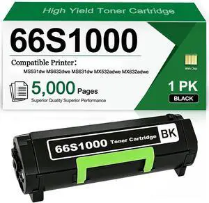 CULater 66S1000 High-Yield Compatible Black Toner Cartridge Replacement for MS531dw MS631dw MS632dwe MX532adwe MX632adwe Printers (1 Black) CULater 66S1000 High-Yield Compatible Black Toner Cartridge Replacement for MS531dw MS631dw MS632dwe MX532adwe MX632adwe Printers (1 Black)