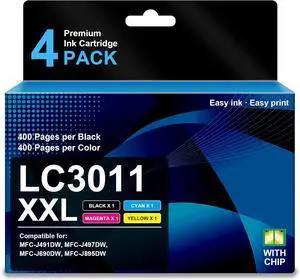 LC3011 XL Ink Cartridges 4-Pack Replacement for Brother LC3011 LC3011XL LC3011 XL Ink Cartridges 4-Pack Replacement for Brother LC3011 LC3011XL
