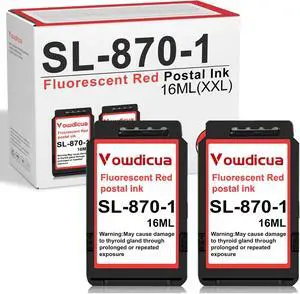SL-870-1 Red Ink Cartridge XXL High Capacity (2-Pack, 16ml Each) Replacement for Pitney Bowes sl-870-1 for New SendPro Mailstation Postage Meter (CSD1)-Fluorescent Red Ink SL-870-1 Red Ink Cartridge XXL High Capacity (2-Pack, 16ml Each) Replacement for Pitney Bowes sl-870-1 for New SendPro Mailstation Postage Meter (CSD1)-Fluorescent Red Ink