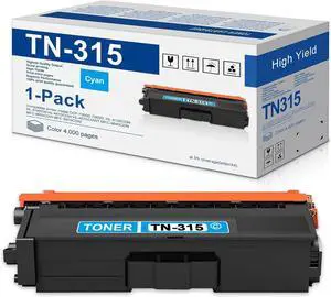 TN315C High Yield Cyan Toner Cartridge: 1-Pack Cyan TN315 Toner Replacement for Brother TN-315 TN-315C Toner Cartridge HL-4150CDN 4140CW 4570CDW 4570CDWT MFC-9640CDN 9650CDW 9970CDW Printer TN315C High Yield Cyan Toner Cartridge: 1-Pack Cyan TN315 Toner Replacement for Brother TN-315 TN-315C Toner Cartridge HL-4150CDN 4140CW 4570CDW 4570CDWT MFC-9640CDN 9650CDW 9970CDW Printer