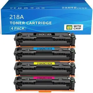 218A Toner Cartridge Compatible for HP Color LaserJet Pro MFP 3301fdw 3301cdw 3301sdw 3301fdw 3201dw with Chip Replacement for HP 218A 218X W2180A W2180X Toner Cartridge (Black Cyan Yellow Magenta) 218A Toner Cartridge Compatible for HP Color LaserJet Pro MFP 3301fdw 3301cdw 3301sdw 3301fdw 3201dw with Chip Replacement for HP 218A 218X W2180A W2180X Toner Cartridge (Black Cyan Yellow Magenta)