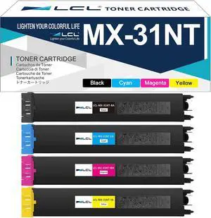 LCL MX-31NT High Yield Toner Cartridge Replacement for Sharp MX-31NT MX-31NTBA MX-31NTCA MX-31NTMA MX-31NTYA for Sharp MX-2600N MX-3100N MX-4100N MX-4101N MX-5000N MX-5001N MX-2301N Printer (KCMY) LCL MX-31NT High Yield Toner Cartridge Replacement for Sharp MX-31NT MX-31NTBA MX-31NTCA MX-31NTMA MX-31NTYA for Sharp MX-2600N MX-3100N MX-4100N MX-4101N MX-5000N MX-5001N MX-2301N Printer (KCMY)
