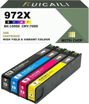 Compatible Ink Cartridge for 972X High Yield Ink for PageWide Pro 477dw 577dw 452dw 552dw 477dn 452dn 577z P55250dw Printers, 4 Pack Compatible Ink Cartridge for 972X High Yield Ink for PageWide Pro 477dw 577dw 452dw 552dw 477dn 452dn 577z P55250dw Printers, 4 Pack