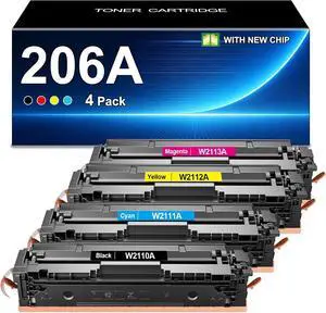 206A Toner Cartridges 4 Pack (with Chip) Compatible for 206A 206X 206A Toner Cartridges 4 Pack (with Chip) Compatible for 206A 206X