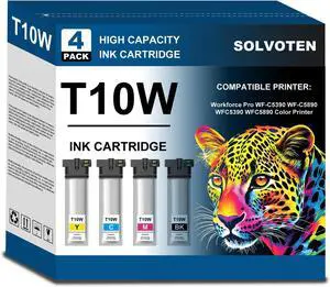 Remanufactured T10W Ink Cartridge 4-Pack Compatible for WFC5390 WFC5890 Remanufactured T10W Ink Cartridge 4-Pack Compatible for WFC5390 WFC5890