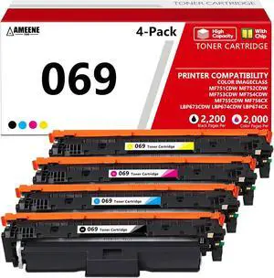 069 Toner Cartridge Set High Capacity 4-Pack Compatible for Canon 069 CRG-069 Toner Cartridges for MF753Cdw LBP674Cdw MF754Cdw MF751Cdw MF752Cdw LBP673Cdw MF755Cdw MF756Cx LBP674Cx Printer (BK/C/M/Y) 069 Toner Cartridge Set High Capacity 4-Pack Compatible for Canon 069 CRG-069 Toner Cartridges for MF753Cdw LBP674Cdw MF754Cdw MF751Cdw MF752Cdw LBP673Cdw MF755Cdw MF756Cx LBP674Cx Printer (BK/C/M/Y)