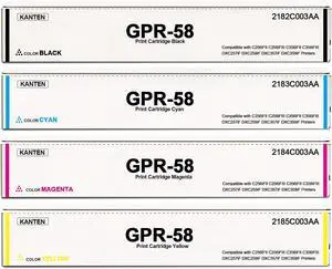 GPR-58 GPR 58 GPR58 Toner Cartridge (with Chip) High Yield 4 Pack KCMY GPR-58 GPR 58 GPR58 Toner Cartridge (with Chip) High Yield 4 Pack KCMY