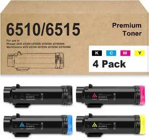 Remanufactured 6510 6515 Toner Cartridge Replacement for 106R03480 106R03477 106R03478 106R03479 for Xerox Phaser 6510, WorkCentre 6515 Printer(1BK/1C/1M/1Y,4 Pack) Remanufactured 6510 6515 Toner Cartridge Replacement for 106R03480 106R03477 106R03478 106R03479 for Xerox Phaser 6510, WorkCentre 6515 Printer(1BK/1C/1M/1Y,4 Pack)