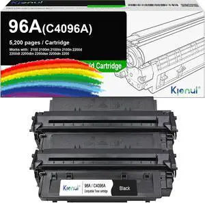 96A C4096A Toner Cartridge Replacement for HP 96A Black Toner Cartridge for 2100 2100m 2100tn 2100n 2200d 2200dt 2200dtn 2200dse 2200dn 2200 Printer(2 Pack) 96A C4096A Toner Cartridge Replacement for HP 96A Black Toner Cartridge for 2100 2100m 2100tn 2100n 2200d 2200dt 2200dtn 2200dse 2200dn 2200 Printer(2 Pack)