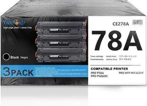 78A CE278A Toner Cartridge Compatible Replacement for HP 78A CE278A, Work for LaserJet Pro P1606dn P1560 P1606 P1566 P1568 P1569 P1600 Printer (Black, 3-Pack) 78A CE278A Toner Cartridge Compatible Replacement for HP 78A CE278A, Work for LaserJet Pro P1606dn P1560 P1606 P1566 P1568 P1569 P1600 Printer (Black, 3-Pack)