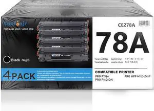 78A CE278A Toner Cartridge Compatible Replacement for HP 78A CE278A, Work for LaserJet Pro P1606dn P1560 P1606 P1566 P1568 P1569 P1600 Printer (Black, 4-Pack) 78A CE278A Toner Cartridge Compatible Replacement for HP 78A CE278A, Work for LaserJet Pro P1606dn P1560 P1606 P1566 P1568 P1569 P1600 Printer (Black, 4-Pack)
