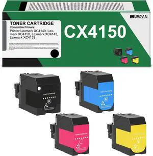 XC4140 XC4150 XC4143 XC4153 High Yield Color Toner Cartridge, Replacement Compatible for Lexmark Laser Printer, 20000 Pages Black, 13000 Pages Cyan Yellow Magenta XC4140 XC4150 XC4143 XC4153 High Yield Color Toner Cartridge, Replacement Compatible for Lexmark Laser Printer, 20000 Pages Black, 13000 Pages Cyan Yellow Magenta