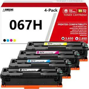 067H Toner Cartridge Set High Yield Toner Compatible for Canon 067H CRG-067H Toner Cartridges for Color ImageCLASS MF654CDW MF656CDW LBP632CDW MF655CDW MF653CDW LBP633CDW Printer 4 Pack(1BK/C/1M/1Y) 067H Toner Cartridge Set High Yield Toner Compatible for Canon 067H CRG-067H Toner Cartridges for Color ImageCLASS MF654CDW MF656CDW LBP632CDW MF655CDW MF653CDW LBP633CDW Printer 4 Pack(1BK/C/1M/1Y)