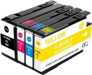 962XL Ink Cartridge Replacement for 962XL 962 Ink to Use with OfficeJet Pro 9010 9015 9018 9020 9025 Series Printer (BK/C/M/Y, 4 Pack) 962XL Ink Cartridge Replacement for 962XL 962 Ink to Use with OfficeJet Pro 9010 9015 9018 9020 9025 Series Printer (BK/C/M/Y, 4 Pack)