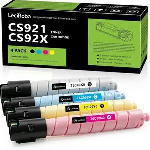 LeciRoba Compatible Toner Cartridge Replacement for Lexmark 76C00K0 76C00C0 76C00M0 76C00Y0 Toner Cartridge for Lexmark CS92x CS921 CS923 CX920 CX921 CX922 CX923 CX924 CX92X CX921DE Printers (4-Pack) LeciRoba Compatible Toner Cartridge Replacement for Lexmark 76C00K0 76C00C0 76C00M0 76C00Y0 Toner Cartridge for Lexmark CS92x CS921 CS923 CX920 CX921 CX922 CX923 CX924 CX92X CX921DE Printers (4-Pack)