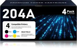 204A Toner Cartridges 4 Pack Replacement for HP 204A M180nw M154a Toner 204A Toner Cartridges 4 Pack Replacement for HP 204A M180nw M154a Toner