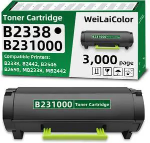 B231000 Toner Cartridge Black 1-Pack Replacement for B2338 B231000 Toner for B2338 B2442 B2546 B2650 MB2338 MB2442 MB2546 MB2650 Printer High Yield B231000 Toner Cartridge Black 1-Pack Replacement for B2338 B231000 Toner for B2338 B2442 B2546 B2650 MB2338 MB2442 MB2546 MB2650 Printer High Yield