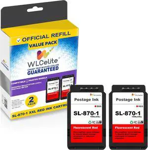 SL-870-1 XXL Red Ink Cartridge High Yield 2 Pack Replacement for Pitney Bowes SL870-1 Fluorescent Red Ink Cartridge PB New SendPro Mai lstation Postage Meter,16ml SL-870-1 XXL Red Ink Cartridge High Yield 2 Pack Replacement for Pitney Bowes SL870-1 Fluorescent Red Ink Cartridge PB New SendPro Mai lstation Postage Meter,16ml