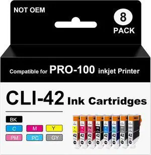 CLI-42 Pro 100 Ink Cartridges Compatible for Compatible for PRO-100 PRO-100S Printer (8 Pack) CLI-42 Pro 100 Ink Cartridges Compatible for Compatible for PRO-100 PRO-100S Printer (8 Pack)