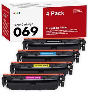 069 069H MF753Cdw Toner Cartridges Set 4 Pack(1Black 1Cyan 1Magenta 1Yellow) Compatible for Canon 069 069H Toner Cartridge for imageCLASS MF 753Cdw MF751Cdw LBP674Cdw Printer 069 069H MF753Cdw Toner Cartridges Set 4 Pack(1Black 1Cyan 1Magenta 1Yellow) Compatible for Canon 069 069H Toner Cartridge for imageCLASS MF 753Cdw MF751Cdw LBP674Cdw Printer