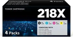 218X Toner Cartridges 4 Packs With Chip 218X Toner Cartridges 4 Packs With Chip