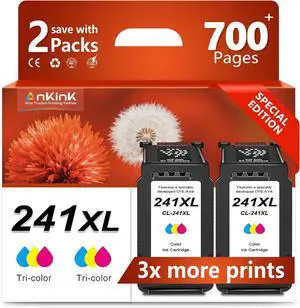 Ankink 241XL 241 Color Ink Cartridges Replacement for Canon 241 CL241 CL-241 XL Color to MG3600 MG3620 TS5120 TS5100 MG3220 MG3520 MG2120 MX452 MX512 MX532,2-Pack Ankink 241XL 241 Color Ink Cartridges Replacement for Canon 241 CL241 CL-241 XL Color to MG3600 MG3620 TS5120 TS5100 MG3220 MG3520 MG2120 MX452 MX512 MX532,2-Pack