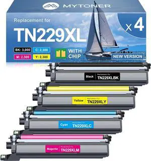 MYTONER TN229XL TN229 Toner Cartridges 4 Pack for MFC-L3780CDW MFC-L3720CDW MYTONER TN229XL TN229 Toner Cartridges 4 Pack for MFC-L3780CDW MFC-L3720CDW