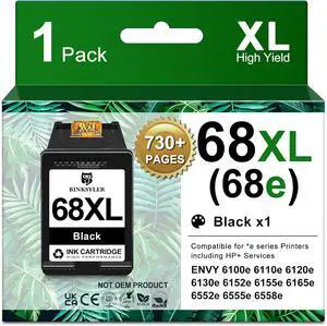 68XL 68e Ink Cartridges Black x1 Compatible for HP 68XL (730 Pages) 68XL 68e Ink Cartridges Black x1 Compatible for HP 68XL (730 Pages)