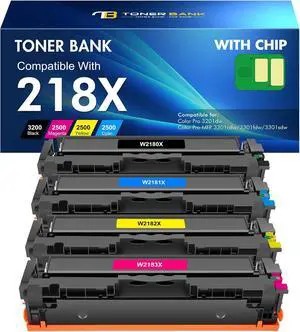 218X 218A Toner Cartridges 4 Pack 218 High Yield with Chip 3201dw 3301fdw 218X 218A Toner Cartridges 4 Pack 218 High Yield with Chip 3201dw 3301fdw
