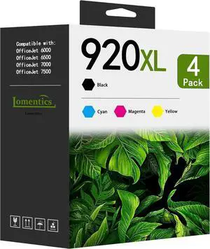 920XL High Yield Ink Cartridges (4-Pack, Black/Cyan/Magenta/Yellow) Compatible 920XL 920 XL Ink Cartridges Replacement for HP 920XL 920 Ink Work with Officejet 6000 6500 6500A 7000 7500 7500A Printer 920XL High Yield Ink Cartridges (4-Pack, Black/Cyan/Magenta/Yellow) Compatible 920XL 920 XL Ink Cartridges Replacement for HP 920XL 920 Ink Work with Officejet 6000 6500 6500A 7000 7500 7500A Printer