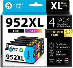 Smart Ink Compatible Ink Cartridges Replacement for HP 952XL 952 XL 4 Combo Pack (Black, Cyan/Magenta/Yellow) to use with HP OfficeJet Pro 8710 7740 8720 8715 8210 8703 OfficeJet 8702 Printers Smart Ink Compatible Ink Cartridges Replacement for HP 952XL 952 XL 4 Combo Pack (Black, Cyan/Magenta/Yellow) to use with HP OfficeJet Pro 8710 7740 8720 8715 8210 8703 OfficeJet 8702 Printers