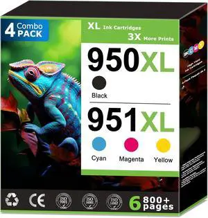 950XL 951XL Ink Cartridges Replacement for HP 950 951 Ink Cartridges Combo Pack Compatible with HP OfficeJet Pro 8100 8600 8610 8615 8620 Printer (4 Pack), 950 Black 951 Color, Updated With V17.2.1 950XL 951XL Ink Cartridges Replacement for HP 950 951 Ink Cartridges Combo Pack Compatible with HP OfficeJet Pro 8100 8600 8610 8615 8620 Printer (4 Pack), 950 Black 951 Color, Updated With V17.2.1