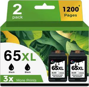 65XL Black Ink Cartridge Replacement for HP Ink 65 HP65 XL HP65XL for 5000 5055 3755 3700 3772 3722 2600 2622 3752 2652 2655 2640 5052 5010 Printer (2 Pack) 65XL Black Ink Cartridge Replacement for HP Ink 65 HP65 XL HP65XL for 5000 5055 3755 3700 3772 3722 2600 2622 3752 2652 2655 2640 5052 5010 Printer (2 Pack)