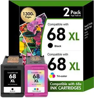 68 6155e 6555e 68XL Ink Cartridges Black/Color Combo Pack for HP Printers 68 6155e 6555e 68XL Ink Cartridges Black/Color Combo Pack for HP Printers