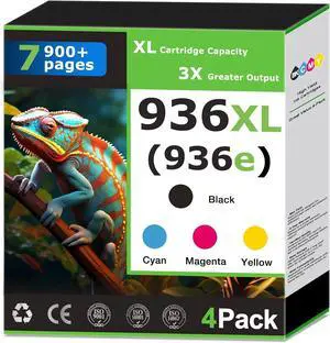 936XL 936e Ink Cartridges Combo pack Replacement for HP 936 Ink Cartridges Black and Color,Work for OfficeJet Pro 9125e 9120e 9730e 9135e 9122e 9128e 9110b 9130b Update with V19.8.1 Chip (4 Pack) 936XL 936e Ink Cartridges Combo pack Replacement for HP 936 Ink Cartridges Black and Color,Work for OfficeJet Pro 9125e 9120e 9730e 9135e 9122e 9128e 9110b 9130b Update with V19.8.1 Chip (4 Pack)