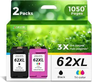62XL Ink Cartridges Replacement for HP Ink 62 XL HP62 Black Color Cartridge Combo Pack Work for 5540 5542 5545 5640 5642 5660 5664 5665 7640 7645 8000 200 250 5740 5742 5743 5745 8040 8045 Printers 62XL Ink Cartridges Replacement for HP Ink 62 XL HP62 Black Color Cartridge Combo Pack Work for 5540 5542 5545 5640 5642 5660 5664 5665 7640 7645 8000 200 250 5740 5742 5743 5745 8040 8045 Printers