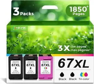 Ankink 67XL Ink Cartridges for HP 67 XL Black Color Combo 3-Pack Replacement for HP67 HP67XL for Printer 2700 2700e 4100 6400 4155e 2755e 2752e 4100e 6458 6455e 4152 6055e 6052e 4152e 2742e 6400e Ankink 67XL Ink Cartridges for HP 67 XL Black Color Combo 3-Pack Replacement for HP67 HP67XL for Printer 2700 2700e 4100 6400 4155e 2755e 2752e 4100e 6458 6455e 4152 6055e 6052e 4152e 2742e 6400e
