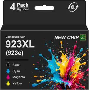 923XL 923e Ink Cartridges Combo Pack for HP Office Jet Pro 8130e 8125e for HP 923 923e 923XL HP923 Ink Cartridges Black and Color Work with HP Printers 8120e 8125e 8130e 8135e 8138e 8139e, 4 Pack 923XL 923e Ink Cartridges Combo Pack for HP Office Jet Pro 8130e 8125e for HP 923 923e 923XL HP923 Ink Cartridges Black and Color Work with HP Printers 8120e 8125e 8130e 8135e 8138e 8139e, 4 Pack