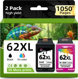 62xl Ink Cartridges Replacement for HP Ink 62 XL HP62XL HP62 Black Color Combo Pack for Envy 5660 7640 7645 5540 5542 5549 5642 5660 5663 7644 5661 5662 OfficeJet 5745 5740 5741 5742 200 250 (2 Pack) 62xl Ink Cartridges Replacement for HP Ink 62 XL HP62XL HP62 Black Color Combo Pack for Envy 5660 7640 7645 5540 5542 5549 5642 5660 5663 7644 5661 5662 OfficeJet 5745 5740 5741 5742 200 250 (2 Pack)