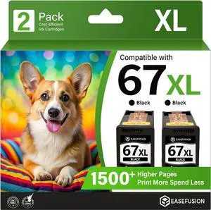 EaseFusion Replacement for HP 67 67XL Black Ink Cartridge HP67 HP67XL EaseFusion Replacement for HP 67 67XL Black Ink Cartridge HP67 HP67XL
