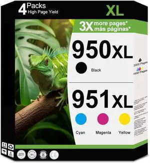 950XL 951XL Ink Cartridges Compatible Replacement for HP 950 951 XL Combo Fit for OfficeJet Pro 8600 8610 8615 8620 8625 8630 8640 8660 8100 8110 251DW 276DW Printers (Black, Cyan, Magenta, Yellow) 950XL 951XL Ink Cartridges Compatible Replacement for HP 950 951 XL Combo Fit for OfficeJet Pro 8600 8610 8615 8620 8625 8630 8640 8660 8100 8110 251DW 276DW Printers (Black, Cyan, Magenta, Yellow)