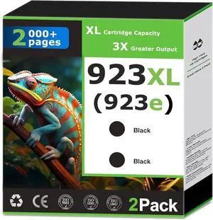 923XL 923e Black Ink Cartridges Compatible for HP 923 Black Ink Cartridges Combo Pack Work with OfficeJet Pro 8120 8122 8124 8125 8130 8122e 8124e 8125e 8130e PrinterUpdate with V19.8.1 Chip (2 Pack) 923XL 923e Black Ink Cartridges Compatible for HP 923 Black Ink Cartridges Combo Pack Work with OfficeJet Pro 8120 8122 8124 8125 8130 8122e 8124e 8125e 8130e PrinterUpdate with V19.8.1 Chip (2 Pack)
