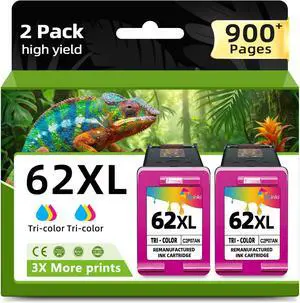62XL Tri-Color Ink Cartridge Combo Pack Replacement for HP 62 Ink (Tri-Color, 2-Pack) HP62 XL HP62XL Color Cartridges for 7640 5660 7645 5540 5643 5644 5646 5660 5661 5740 8040 Printer 62XL Tri-Color Ink Cartridge Combo Pack Replacement for HP 62 Ink (Tri-Color, 2-Pack) HP62 XL HP62XL Color Cartridges for 7640 5660 7645 5540 5643 5644 5646 5660 5661 5740 8040 Printer