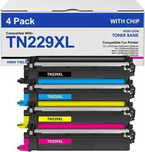 TN229XL TN229 Toner Cartridges 4 Pack MFC-L3780CDW MFC-L3720CDW TN229XL TN229 Toner Cartridges 4 Pack MFC-L3780CDW MFC-L3720CDW