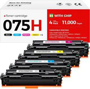 075H Toner Cartridge 4-Pack High Yield with Chip Replacement for Canon 075 075H Compatible with Color imageCLASS MF662Cdw MF663Cdw MF665Cdw LBP646Cdw LBP647Cdw LBP640 MF660 Series Laser Printer Ink 075H Toner Cartridge 4-Pack High Yield with Chip Replacement for Canon 075 075H Compatible with Color imageCLASS MF662Cdw MF663Cdw MF665Cdw LBP646Cdw LBP647Cdw LBP640 MF660 Series Laser Printer Ink
